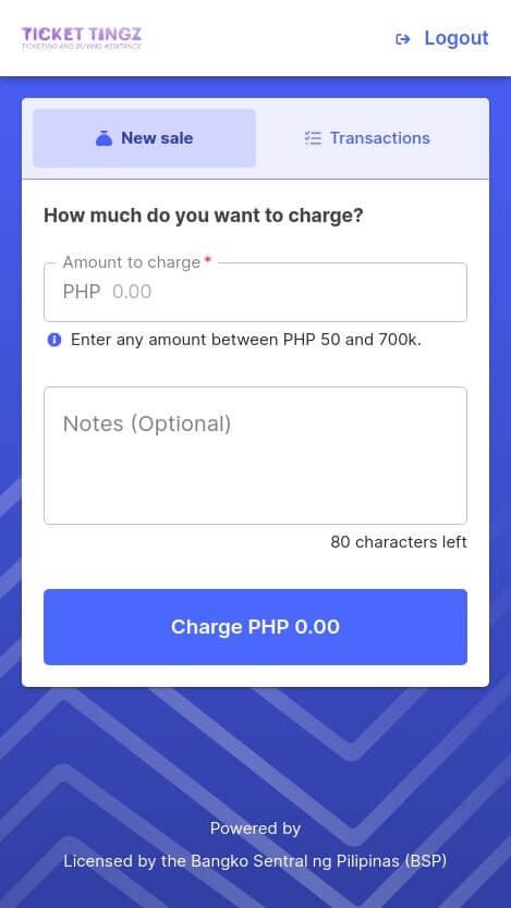 Mobile Friendly Ticketing Web App